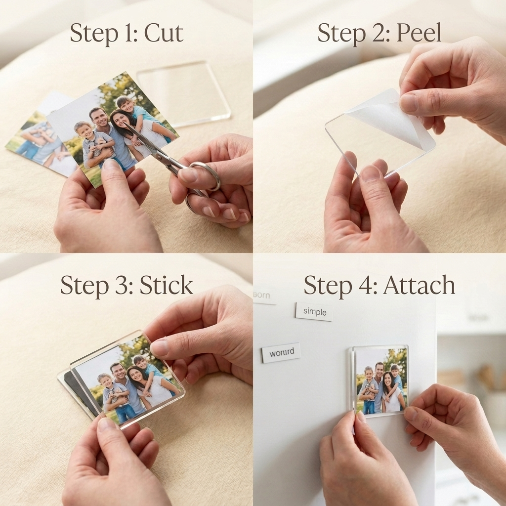 Clear Acrylic DIY Fridge Magnet Kit