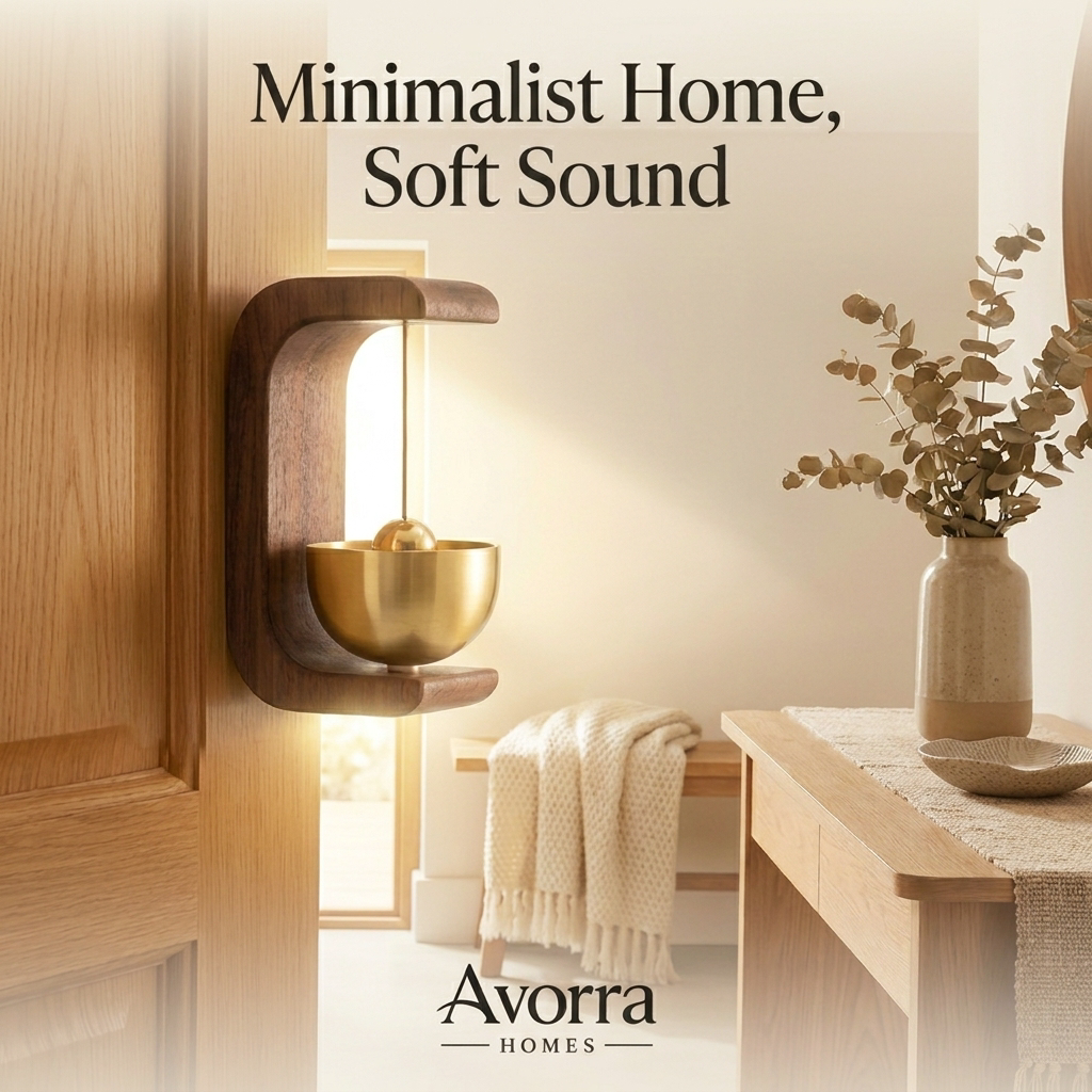 Minimalist Wooden Door Chime with Soft Bell Accent