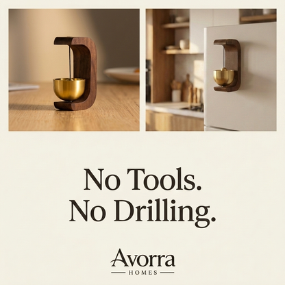 Minimalist Wooden Door Chime with Soft Bell Accent