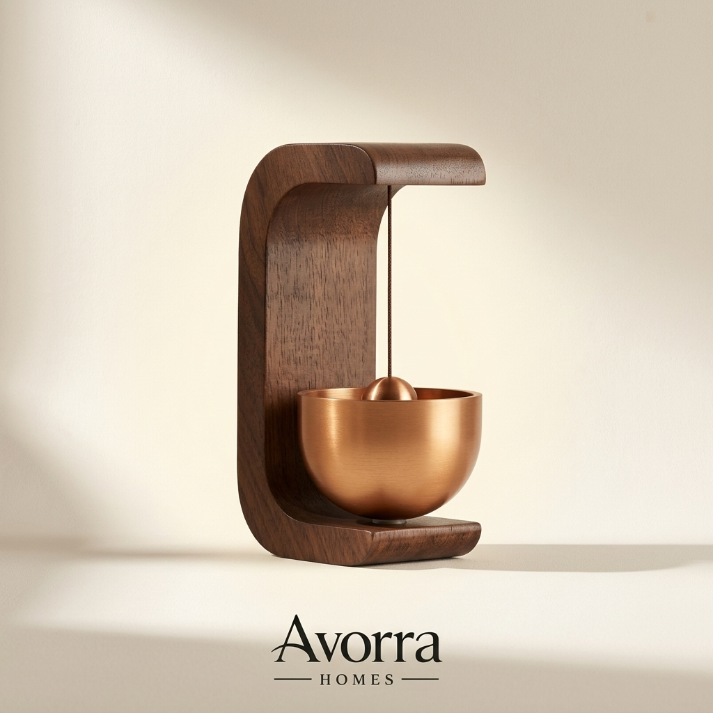 Minimalist Wooden Door Chime with Soft Bell Accent