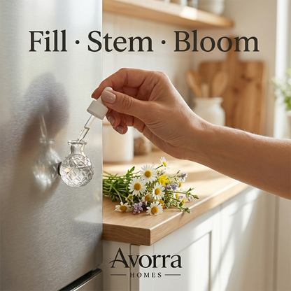 Minimalist Transparent Mini Vase Fridge Magnets - 8 Piece Set