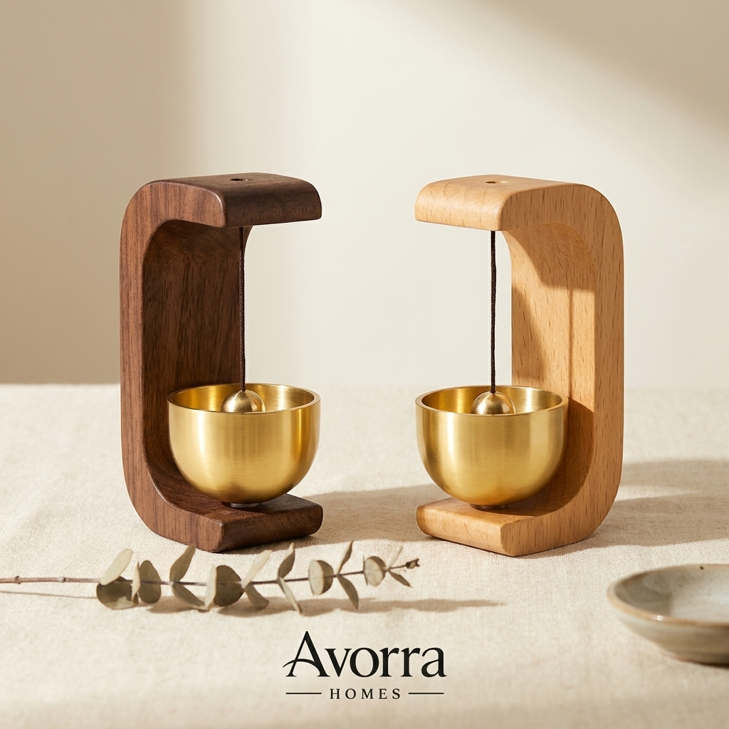 Minimalist Wooden Door Chime with Soft Bell Accent