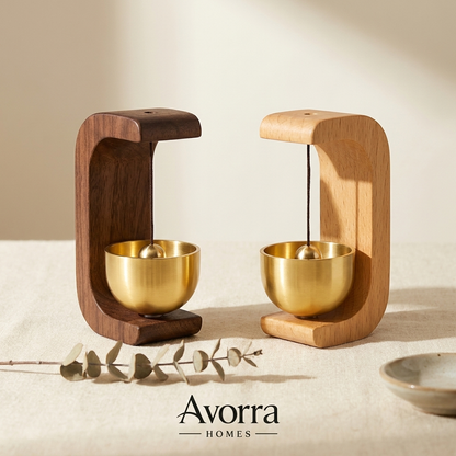 Minimalist Wooden Door Chime with Soft Bell Accent