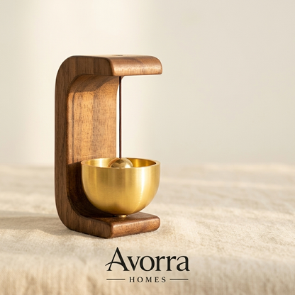 Minimalist Wooden Door Chime with Soft Bell Accent