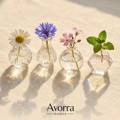 Minimalist Transparent Mini Vase Fridge Magnets - 8 Piece Set